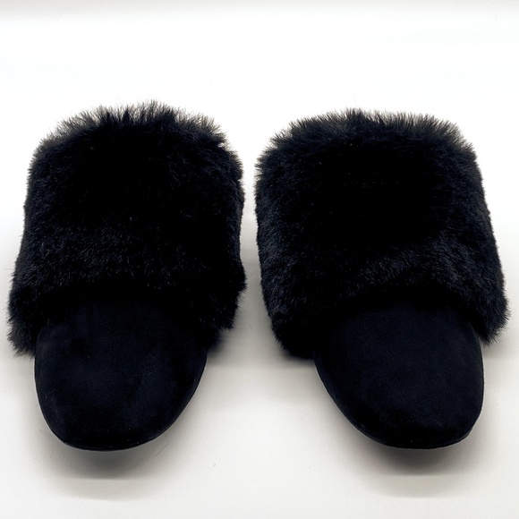 Stuart Weitzman Edie Chill Faux Fur Trimmed Mule - Picture 2 of 9